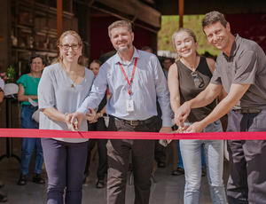 Ribbon-cutting ceremony for the inauguration of the new Mobile Water Service Center