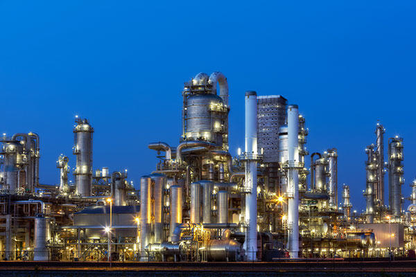 Refinery by night